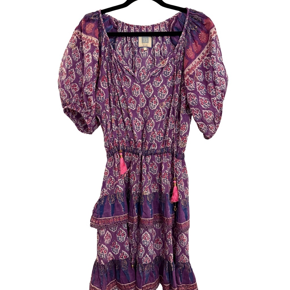 Chic Purple Bell Boho Mini Dress
